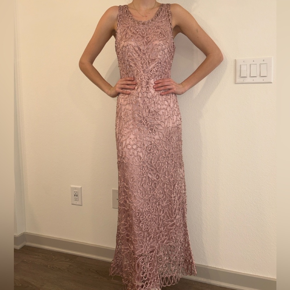 Soulmates Silk Blush Lace Maxi Dress